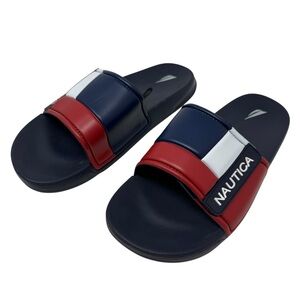 Nautica Bower 2 Mens Size 9 Slide Sandals Blue Red white New